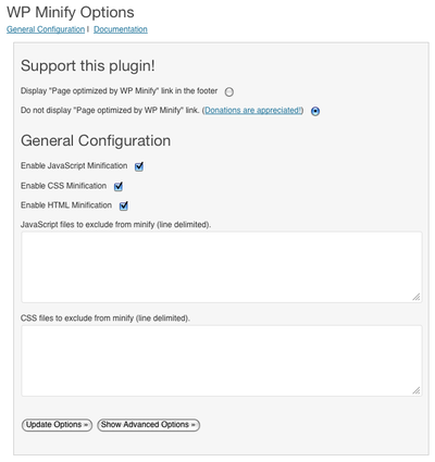 wp minify default