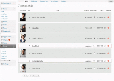 fv testimonials management