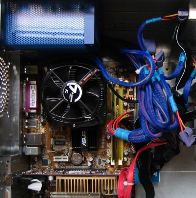 Inside of the PC with changed components