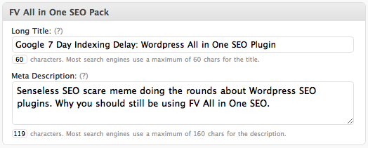 FV All in One SEO post interface