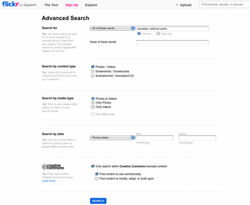 Flickr Advanced Search Tool