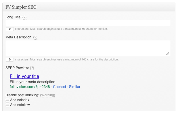 fv simpler seo noindex