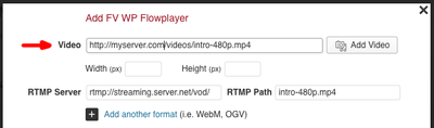 fv flowplater rtmp filled in mp4