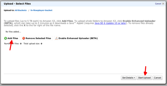 amazon s3 bucket upload