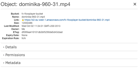 amazon s3 file properties