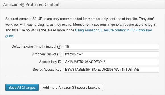 amazon s3 feature settings