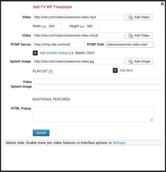 fv flowplayer rtmp m3u8 mp4