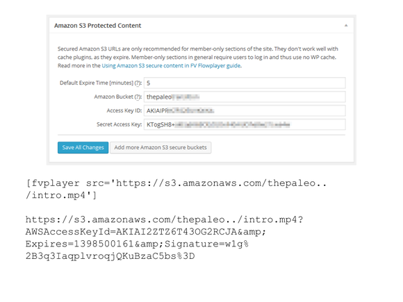 video wordpress fv flowplayer amazon protected