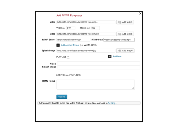 video wordpress fv flowplayer editor formats