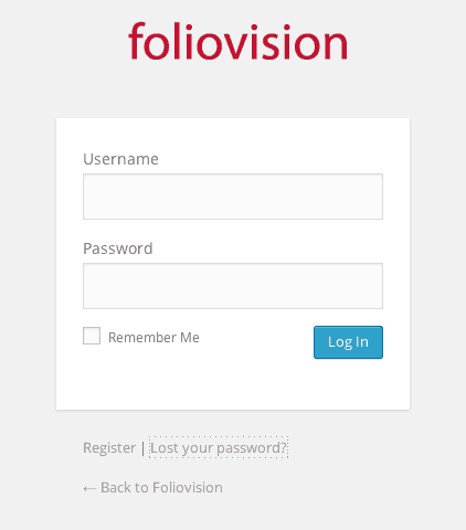 foliovision login screen