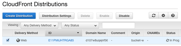 cloudfront in progress