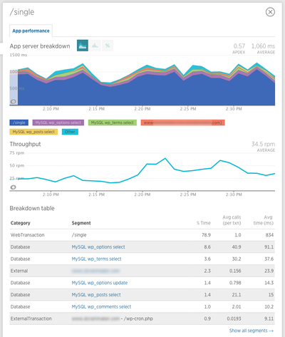 newrelic transaction single comments cache 4