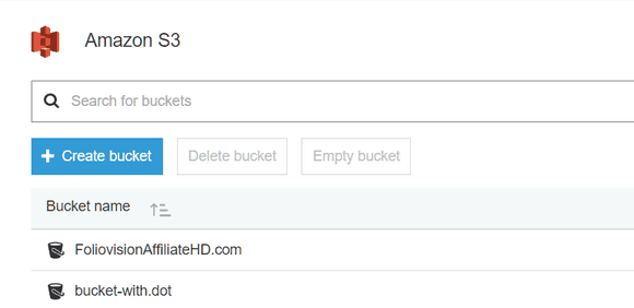 Creating a bucket in Amazon S3