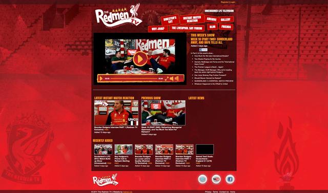 The Redmen TV original cutsom website from 2012