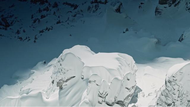 A rock coveredy by snow in the area of Chamonix, Mont Blanc