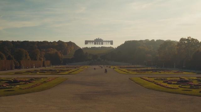 The Belvedere park with a floating palace in Vienna, Austria