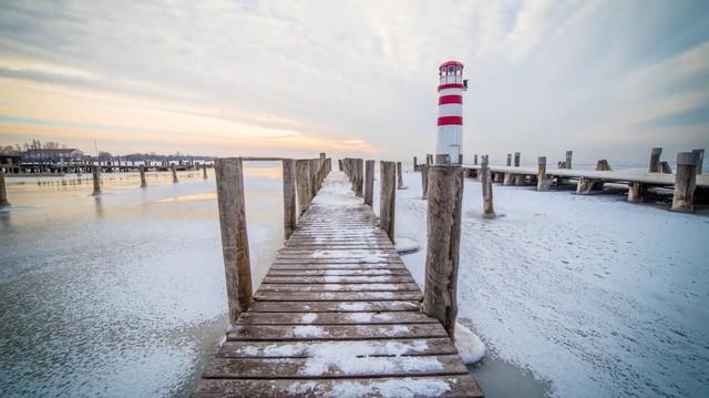 View of Neusiedler See in Austria