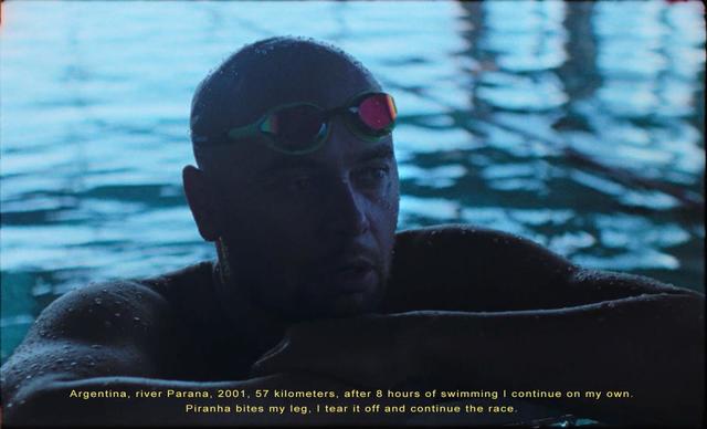 Rostislav Vítek in a swimming pool