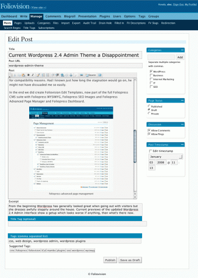 foliopress edit templates